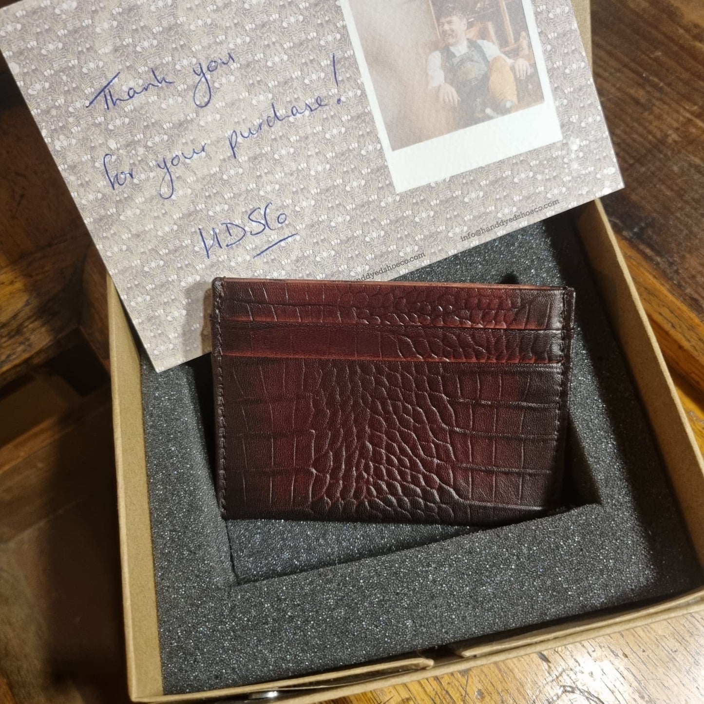 Card Wallet Oxblood and Crocodile